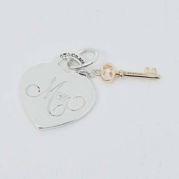 Tiffany & Co MOM Heart Rubedo Key Charm Notes Pendant or Charm Mother's Day - Picture 3 of 7